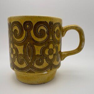 Vintage Biltons Retrol Green Stoneware Floral Motif Speckled Mug (SKU: 277MI)
